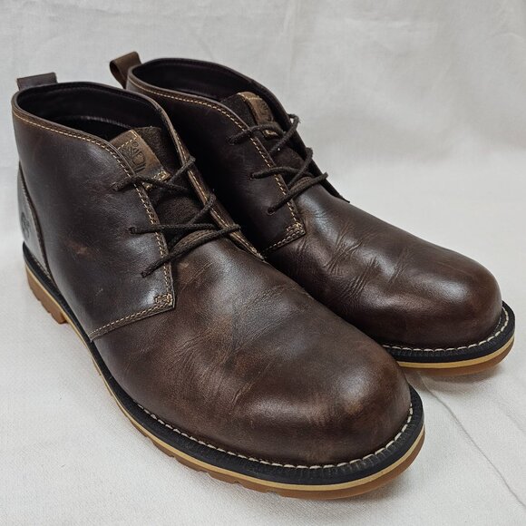TIMBERLAND A12HY GRANTLY CHUKKA BOOT DARK BROWN LEATHER ORTHOLITE MENS SIZE 13 main image 4